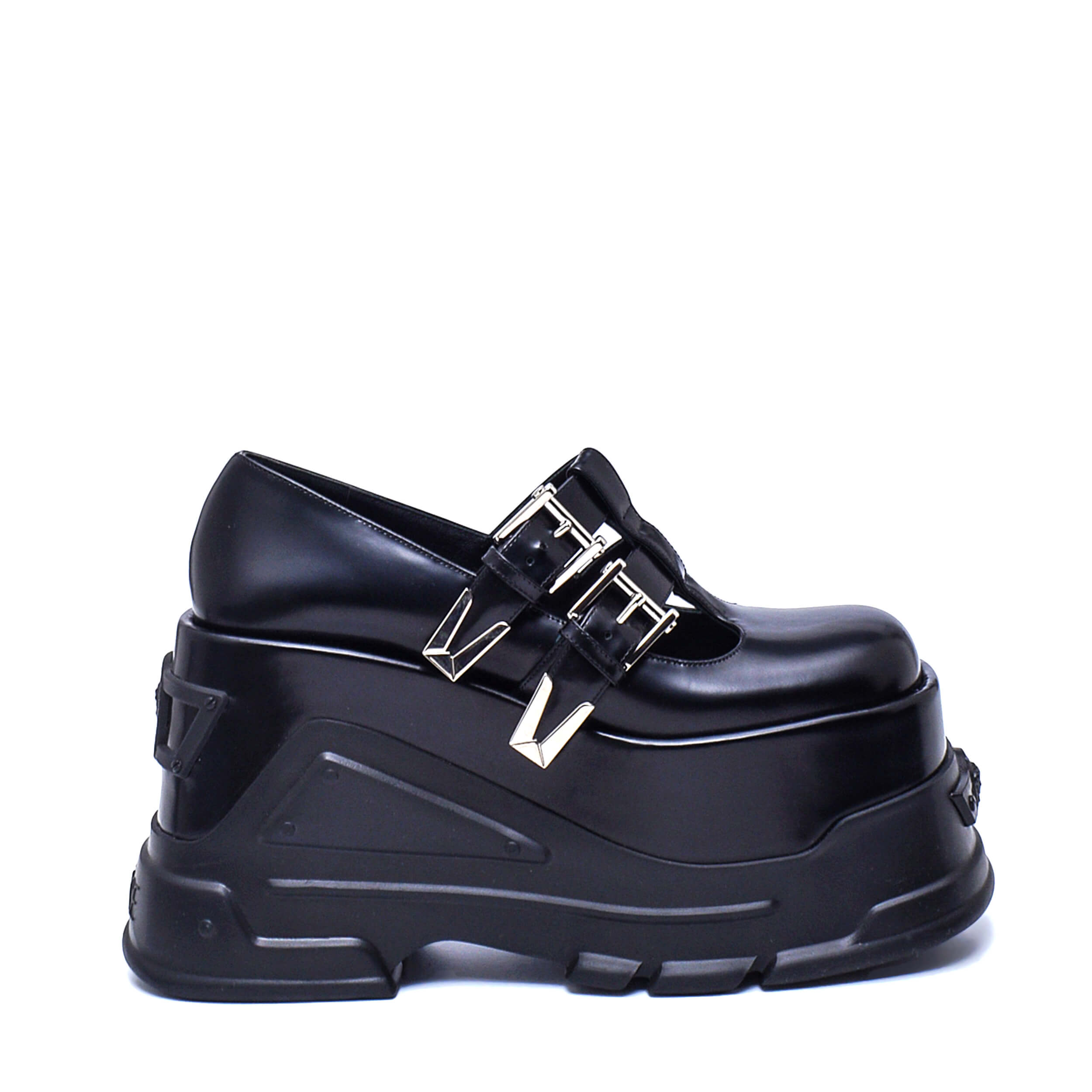 Versace - Black Leather Medusa Anthem Platform Mary Jane Pumps / 38